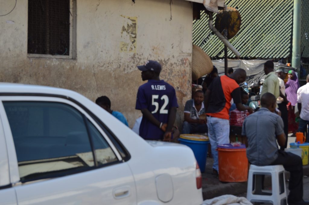 THIS guy gets it! Wearing the Ray Lewis Ravens jersey all the way in Mombasa! 